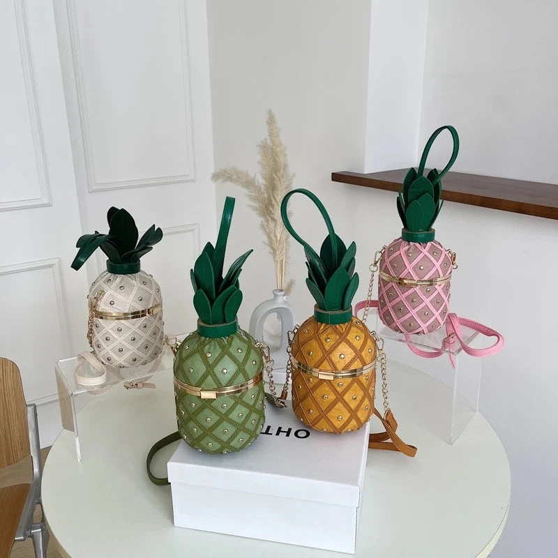 "PINA-COLADA". Pineapple Shaped Handbag
